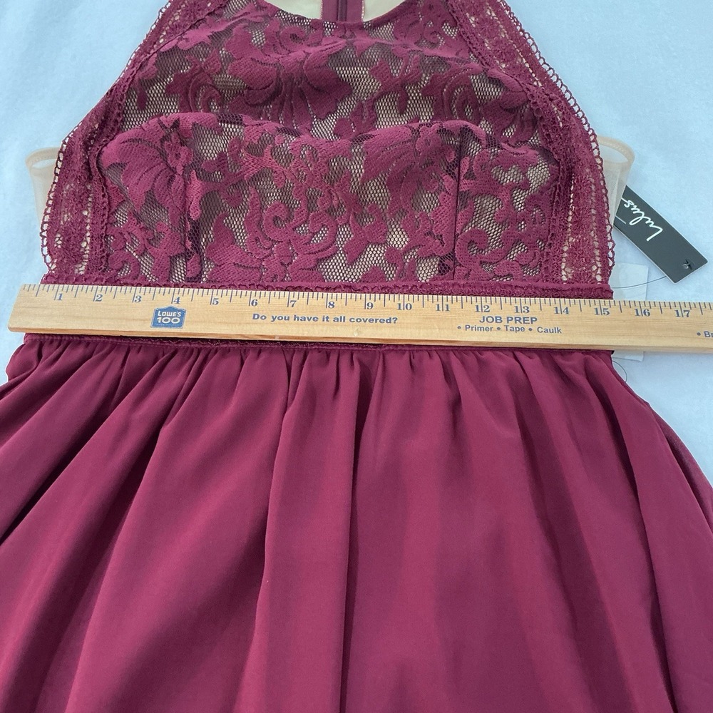 Lulus Forever Always Burgundy Lace Maxi Formal Wedding Dress Size L NEW W/‎ TAGS - Picture 13 of 15